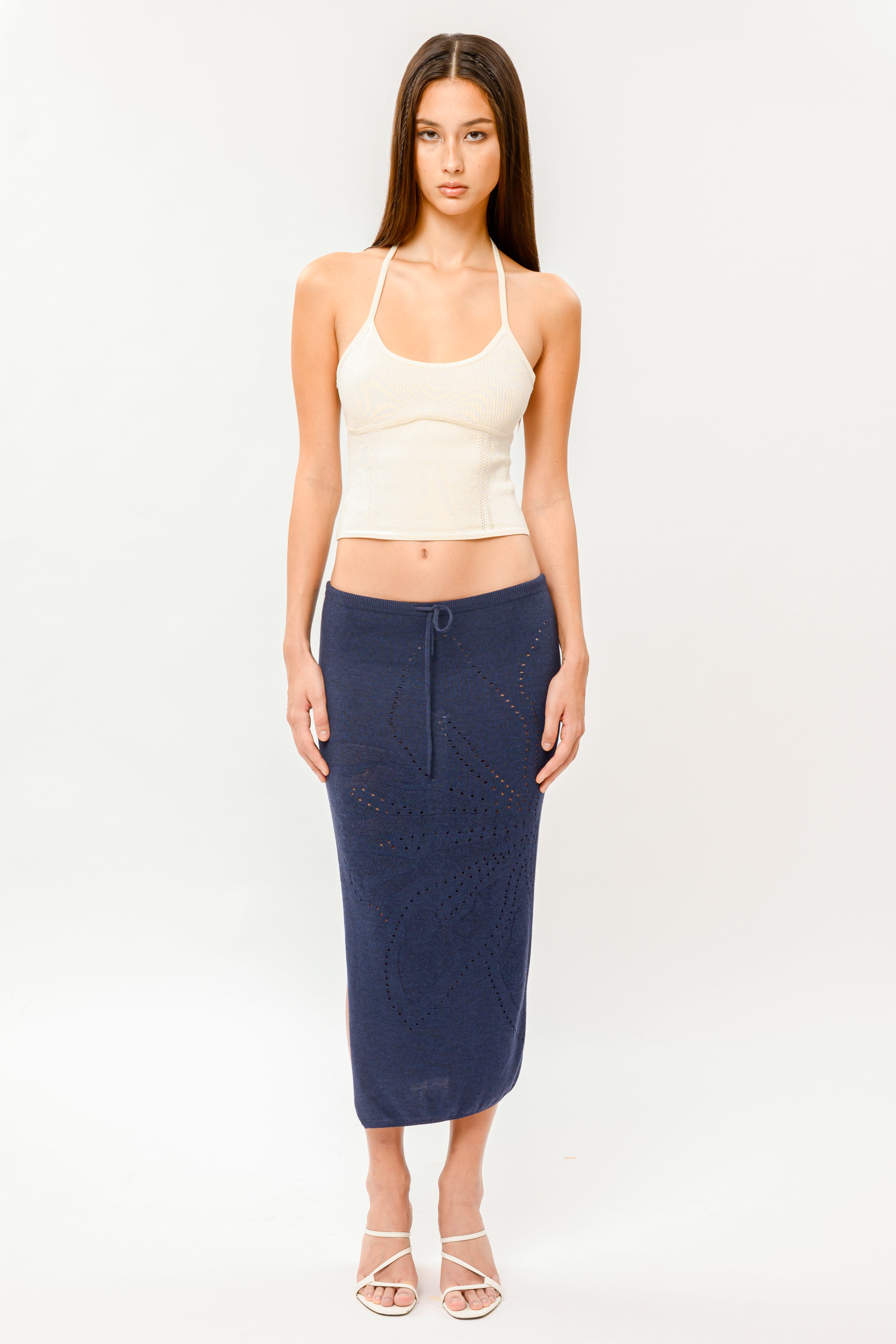 Lily Maxi Skirt in Navy